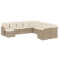 vidaXL Set de sofás de jardín 11pzas con cojines ratán sintético beige vidaXL Set de sofás de jardín 11pzas con cojines ratán sintético beige
