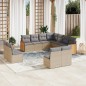 vidaXL Set de sofás de jardín 11pzas con cojines ratán sintético beige vidaXL Set de sofás de jardín 11pzas con cojines ratán sintético beige