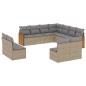 vidaXL Set de sofás de jardín 11pzas con cojines ratán sintético beige vidaXL Set de sofás de jardín 11pzas con cojines ratán sintético beige