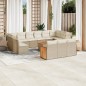 vidaXL Set de sofás de jardín y cojines 14 pzas ratán sintético beige