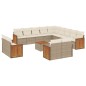 vidaXL Set sofás de jardín 14 pzas con cojines ratán sintético beige vidaXL Set sofás de jardín 14 pzas con cojines ratán sintético beige