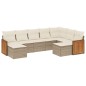 vidaXL Set de sofás de jardín 9 pzas con cojines ratán sintético beige vidaXL Set de sofás de jardín 9 pzas con cojines ratán sintético beige