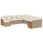 vidaXL Set de sofás de jardín 11pzas con cojines ratán sintético beige