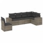 vidaXL Set de muebles de jardín 6 pzas y cojines ratán sintético gris vidaXL Set de muebles de jardín 6 pzas y cojines ratán sintético gris