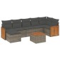 vidaXL Set de sofás de jardín 8 pzas y cojines ratán sintético gris vidaXL Set de sofás de jardín 8 pzas y cojines ratán sintético gris