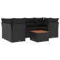 vidaXL Set de comedor de jardín 7 pzas y cojines ratán sintético negro vidaXL Set de comedor de jardín 7 pzas y cojines ratán sintético negro
