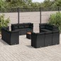 vidaXL Set de sofás de jardín y cojines 13 pzas ratán sintético negro vidaXL Set de sofás de jardín y cojines 13 pzas ratán sintético negro