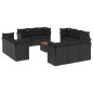 vidaXL Set de sofás de jardín y cojines 13 pzas ratán sintético negro vidaXL Set de sofás de jardín y cojines 13 pzas ratán sintético negro