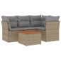 vidaXL Juego de sofás jardín con cojines beige mezcla 5 pzas ratán PE vidaXL Juego de sofás jardín con cojines beige mezcla 5 pzas ratán PE