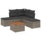 vidaXL Set de muebles de jardín 6 pzas y cojines ratán sintético gris vidaXL Set de muebles de jardín 6 pzas y cojines ratán sintético gris