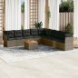 vidaXL Set de sofás de jardín 10 pzas con cojines ratán sintético gris vidaXL Set de sofás de jardín 10 pzas con cojines ratán sintético gris
