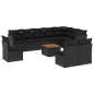 vidaXL Set de sofás de jardín 11 pzas y cojines ratán sintético negro vidaXL Set de sofás de jardín 11 pzas y cojines ratán sintético negro