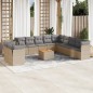 vidaXL Juego de sofás jardín con cojines beige mezcla 12 pzas ratán PE vidaXL Juego de sofás jardín con cojines beige mezcla 12 pzas ratán PE