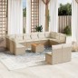 vidaXL Set sofás de jardín con cojines 13 pzas ratán sintético beige vidaXL Set sofás de jardín con cojines 13 pzas ratán sintético beige
