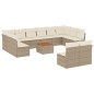 vidaXL Set sofás de jardín con cojines 13 pzas ratán sintético beige vidaXL Set sofás de jardín con cojines 13 pzas ratán sintético beige