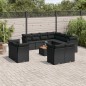vidaXL Set de sofás de jardín 12 piezas cojines ratán sintético negro vidaXL Set de sofás de jardín 12 piezas cojines ratán sintético negro