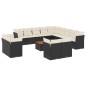 vidaXL Set sofás de jardín 14 pzas con cojines ratán sintético negro vidaXL Set sofás de jardín 14 pzas con cojines ratán sintético negro