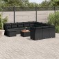 vidaXL Set de sofás de jardín y cojines 13 pzas ratán sintético negro vidaXL Set de sofás de jardín y cojines 13 pzas ratán sintético negro