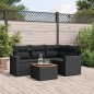 vidaXL Set de muebles de jardín 5 pzas y cojines ratán sintético negro vidaXL Set de muebles de jardín 5 pzas y cojines ratán sintético negro