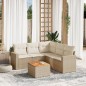 vidaXL Juego de sofás jardín con cojines 6 pzas ratán sintético beige vidaXL Juego de sofás jardín con cojines 6 pzas ratán sintético beige