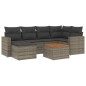 vidaXL Set de sofás de jardín 7 piezas con cojines ratán PE gris vidaXL Set de sofás de jardín 7 piezas con cojines ratán PE gris