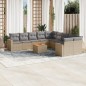 vidaXL Juego de sofás jardín con cojines beige mezcla 11 pzas ratán PE vidaXL Juego de sofás jardín con cojines beige mezcla 11 pzas ratán PE