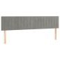 vidaXL Cama box spring colchón y LED terciopelo gris claro 180x200 cm