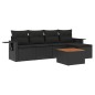 vidaXL Set de sofás de jardín 6 piezas y cojines ratán sintético negro vidaXL Set de sofás de jardín 6 piezas y cojines ratán sintético negro