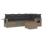 vidaXL Set de muebles de jardín 6 pzas y cojines ratán sintético gris vidaXL Set de muebles de jardín 6 pzas y cojines ratán sintético gris
