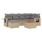 vidaXL Juego de sofás jardín con cojines beige mezcla 7 pzas ratán PE vidaXL Juego de sofás jardín con cojines beige mezcla 7 pzas ratán PE