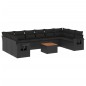 vidaXL Set de sofás de jardín 11 pzas y cojines ratán sintético negro vidaXL Set de sofás de jardín 11 pzas y cojines ratán sintético negro