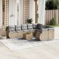 vidaXL Juego de sofás jardín con cojines beige 10 pzas ratán sintético