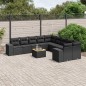 vidaXL Set de sofás de jardín 11 pzas y cojines ratán sintético negro vidaXL Set de sofás de jardín 11 pzas y cojines ratán sintético negro
