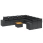 vidaXL Set de sofás de jardín 11 pzas y cojines ratán sintético negro vidaXL Set de sofás de jardín 11 pzas y cojines ratán sintético negro
