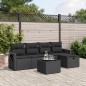 vidaXL Set de sofás de jardín 6 piezas y cojines ratán sintético negro vidaXL Set de sofás de jardín 6 piezas y cojines ratán sintético negro