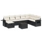 vidaXL Set de sofás de jardín 8 piezas y cojines ratán sintético negro vidaXL Set de sofás de jardín 8 piezas y cojines ratán sintético negro
