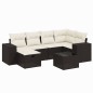 vidaXL Set de comedor de jardín 7 pzas y cojines ratán sintético negro vidaXL Set de comedor de jardín 7 pzas y cojines ratán sintético negro