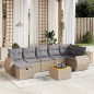 vidaXL Juego de sofás jardín con cojines beige mezcla 8 pzas ratán PE