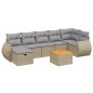 vidaXL Juego de sofás jardín con cojines beige mezcla 8 pzas ratán PE