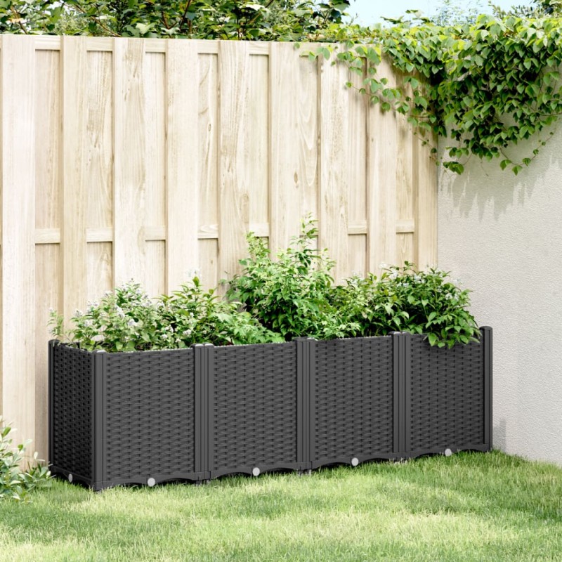 vidaXL Jardinera PP negro 160x40x53 cm vidaXL Jardinera PP negro 160x40x53 cm
