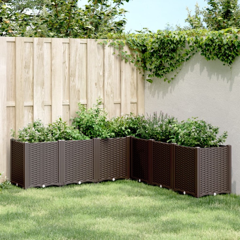 vidaXL Jardinera PP marrón 160x160x53 cm vidaXL Jardinera PP marrón 160x160x53 cm