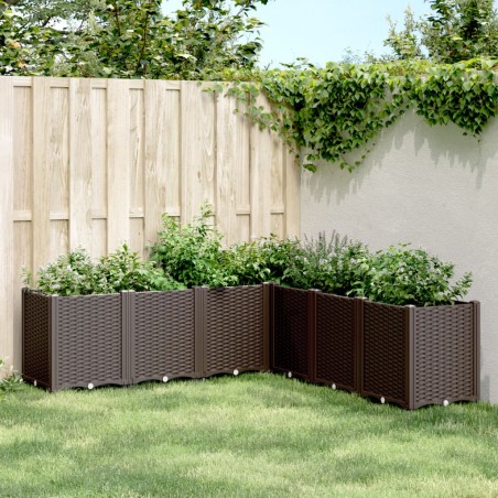 vidaXL Jardinera PP marrón 160x160x53 cm