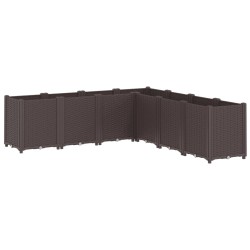 vidaXL Jardinera PP marrón 160x160x53 cm