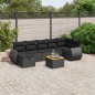 vidaXL Set de sofás de jardín 8 piezas y cojines ratán sintético negro