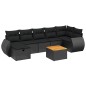 vidaXL Set de sofás de jardín 8 piezas y cojines ratán sintético negro