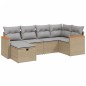 vidaXL Juego de sofás jardín con cojines beige mezcla 6 pzas ratán PE vidaXL Juego de sofás jardín con cojines beige mezcla 6 pzas ratán PE