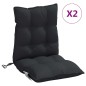 vidaXL Cojines para silla con respaldo bajo 2 uds tela Oxford negro vidaXL Cojines para silla con respaldo bajo 2 uds tela Oxford negro