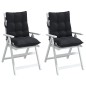 vidaXL Cojines para silla con respaldo bajo 2 uds tela Oxford negro vidaXL Cojines para silla con respaldo bajo 2 uds tela Oxford negro