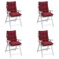 vidaXL Cojines para silla respaldo bajo 4 uds tela Oxford rojo tinto vidaXL Cojines para silla respaldo bajo 4 uds tela Oxford rojo tinto