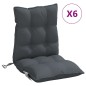 vidaXL Cojines de silla respaldo bajo 6 uds tela Oxford gris antracita vidaXL Cojines de silla respaldo bajo 6 uds tela Oxford gris antracita
